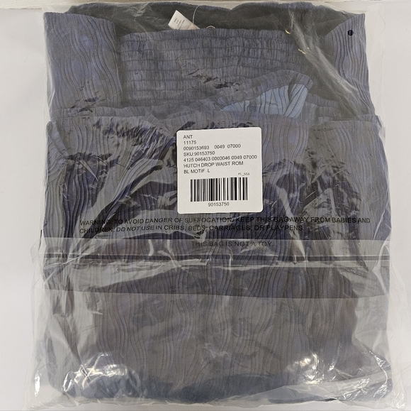 Hutch Anthropologie Sleeveless Drop Waist Square Neck Romper in Blue Motif NWT - Picture 9 of 16